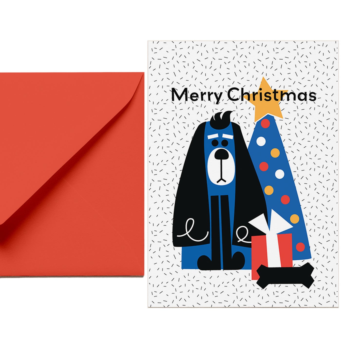 Festive Dog Recycled Christmas Card