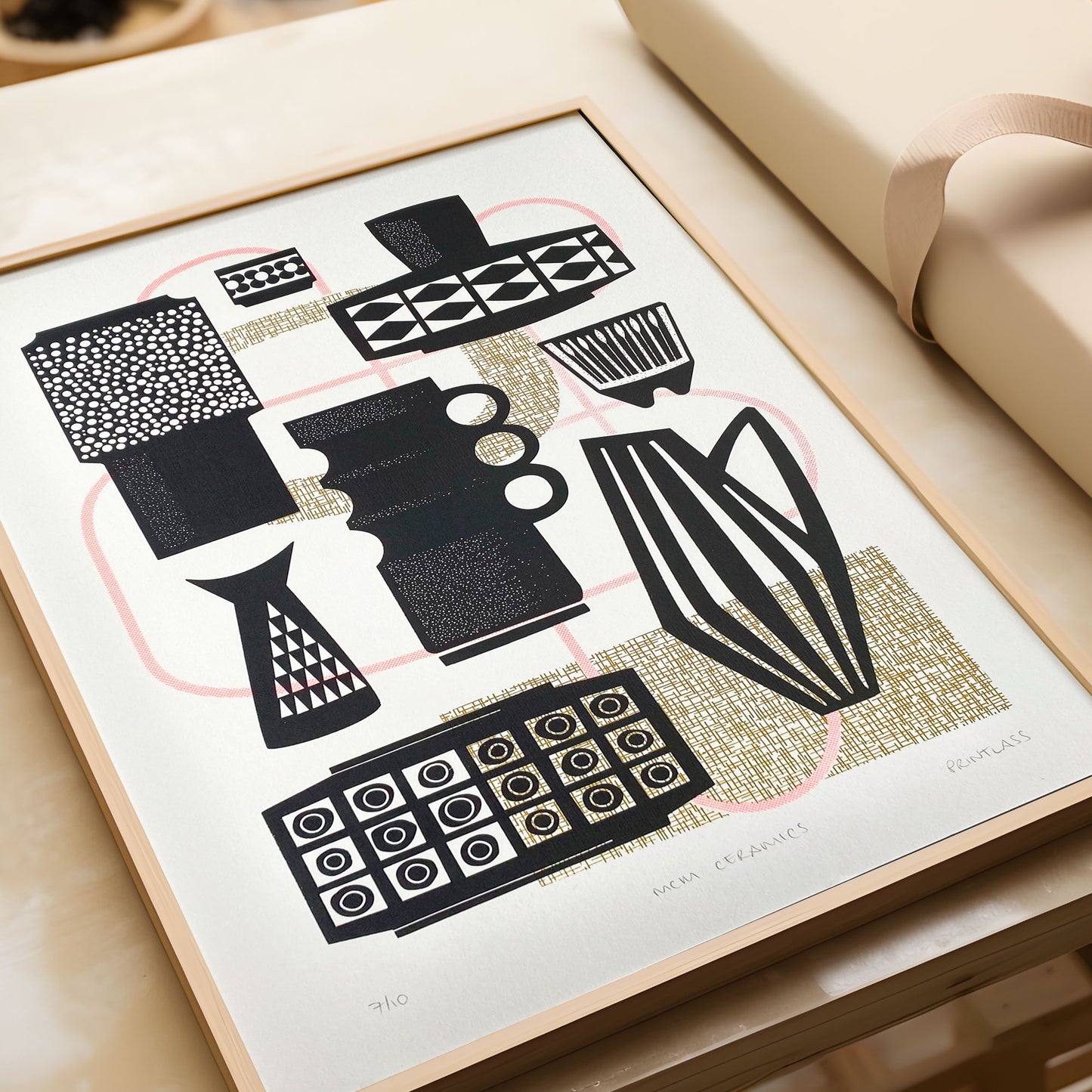 Mid Century Ceramics A3+ Screen Print