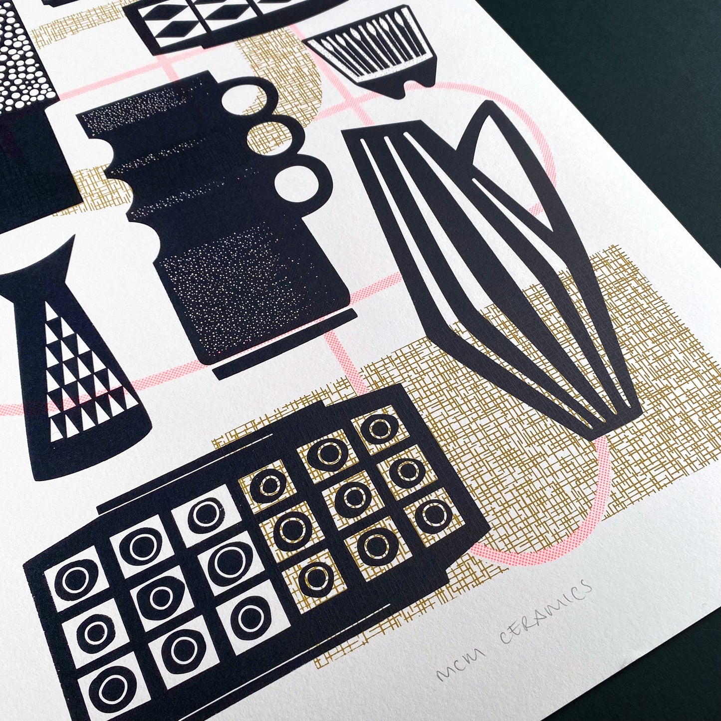 Mid Century Ceramics A3+ Screen Print