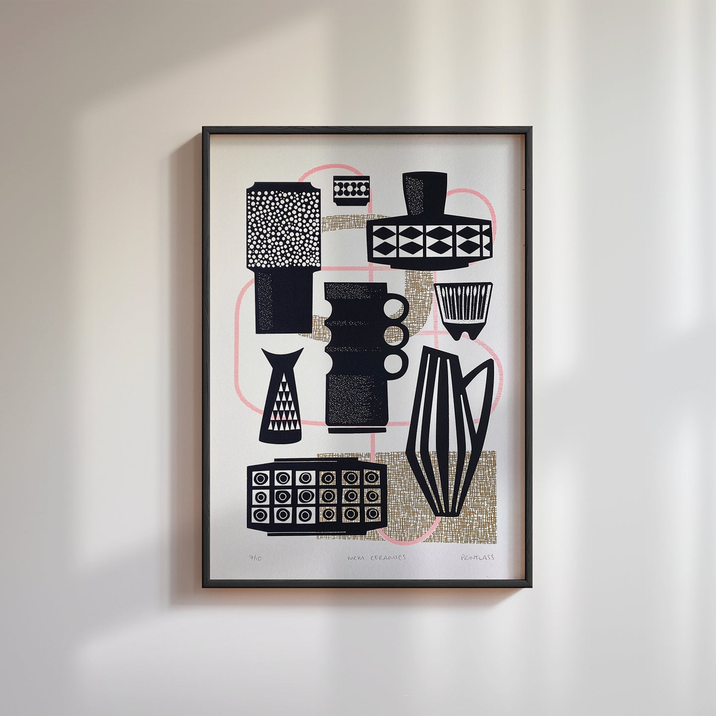 Mid Century Ceramics A3+ Screen Print