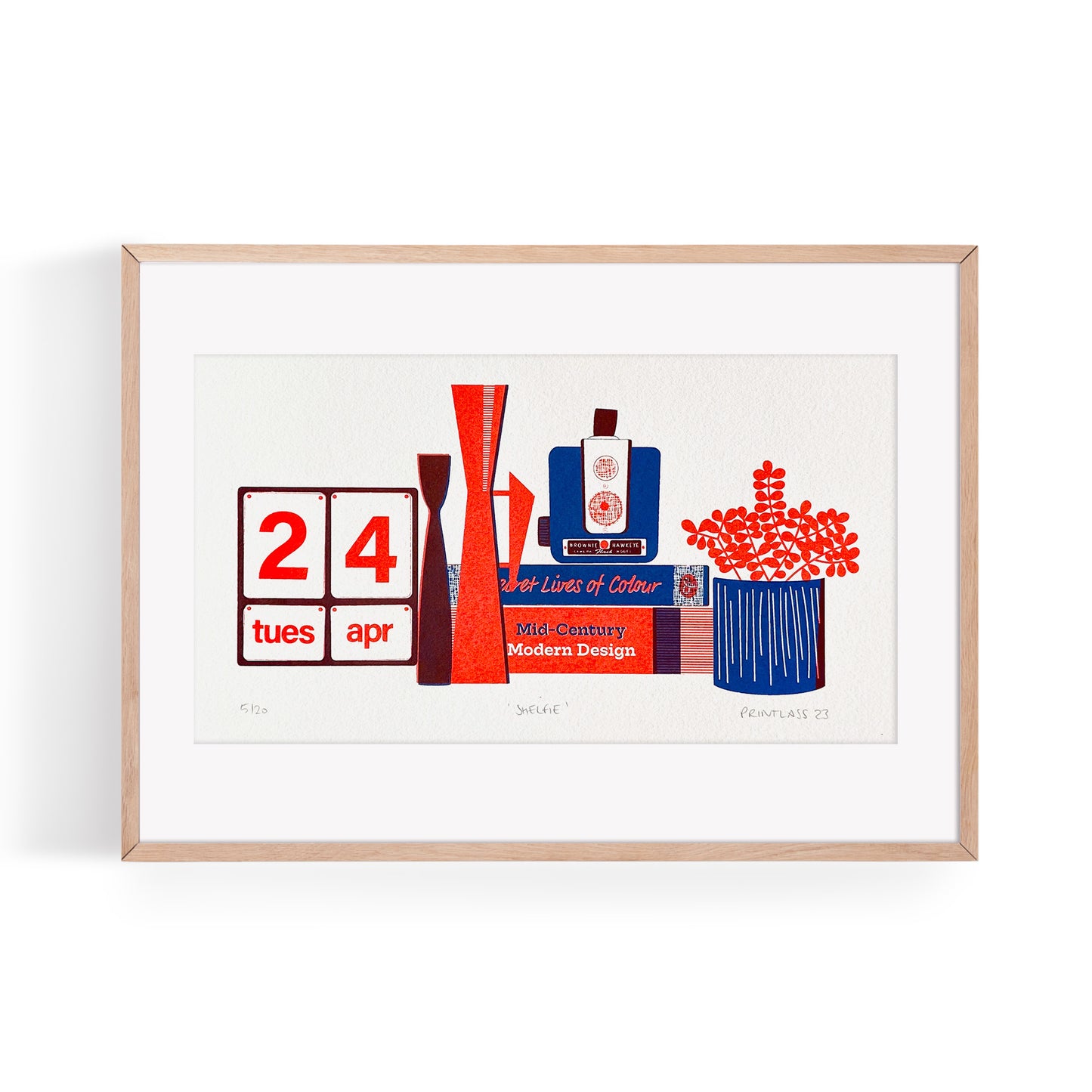 Mid-Century Shelfie A3 Original Screen Print