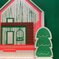 Mountain Cabin wooden decoration, hand screen printed by The Print Lass 