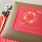 Indoor hand printed summer wreath packaging by The Print Lass