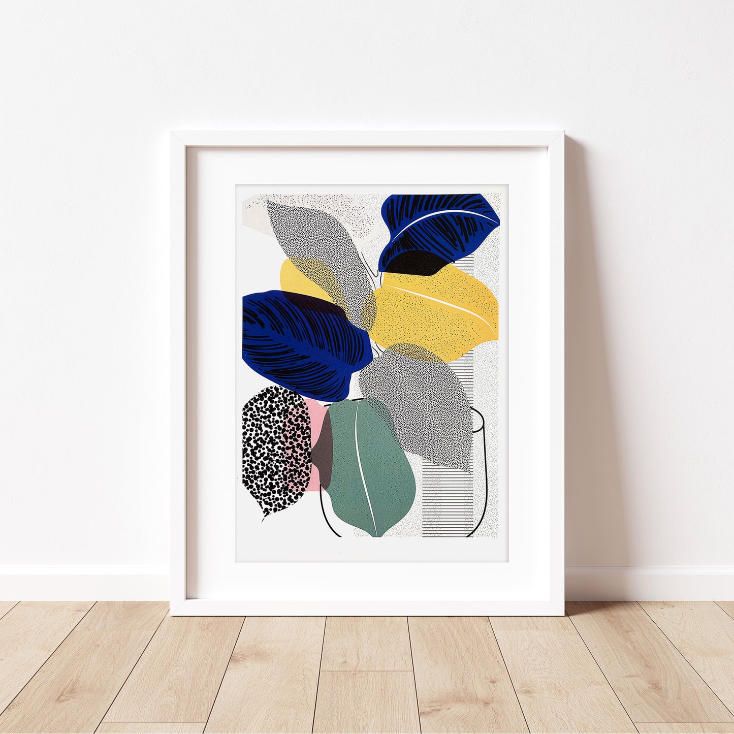 30x40cm Calathea Art print in white frame (not included)