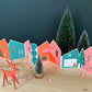 Screen Printed Christmas House Decoration - Coral