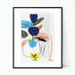 Prayer Plant Art Print, A4, A5, shown in black frame (not included) on white background